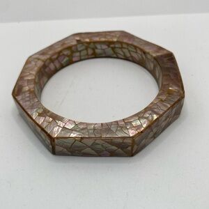 Vintage geometric Mother of Pearl Bangle